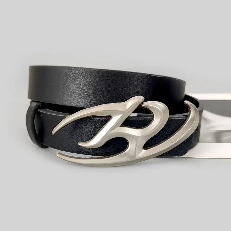 ZERYO™ Luxe PU Belt – Streetwear-Inspired Y2K Waist Accent Bold Black Edition